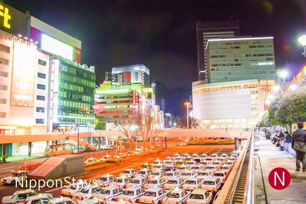 Sendai lit up at night