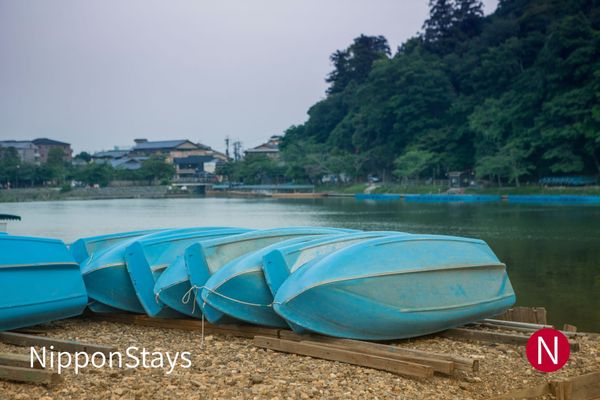 Boats on the Oi River below Arashiyama
