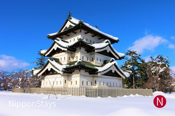 Hirosaki Castle in winter