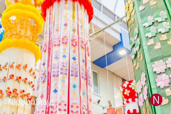 Tanabata streamers hanging in a Sendai arcade