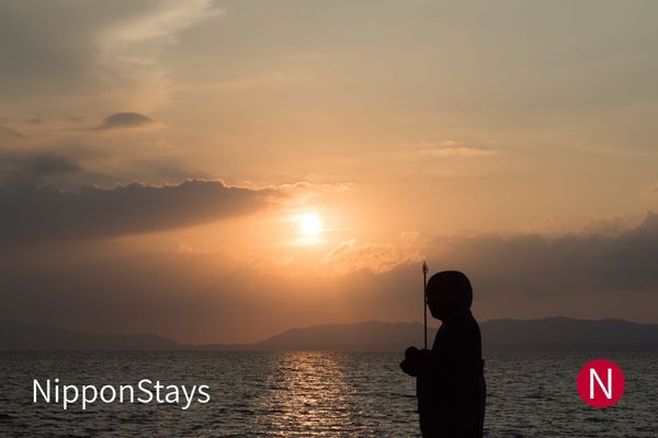 Sunset over Lake Shinji at Matsue
