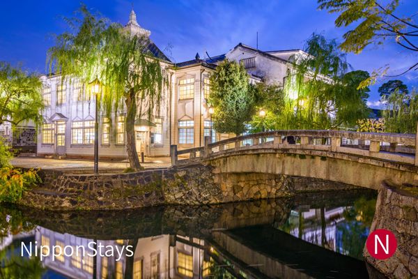 The canal and white-walled buildings of Kurashiki's historic quarter