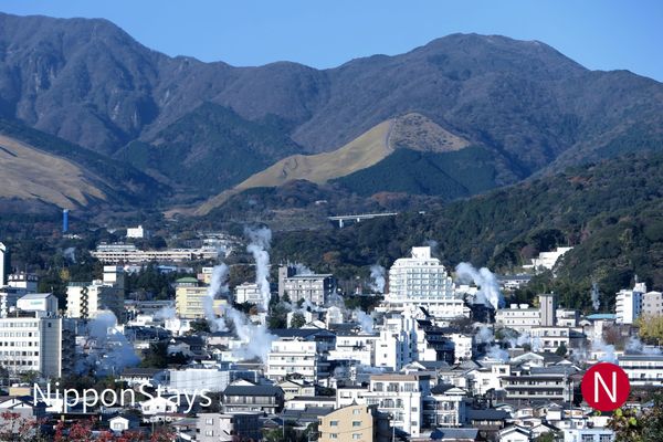 Kannawa's steam rising over the rooftops