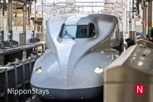 A Shinkansen at the platform in Nagoya