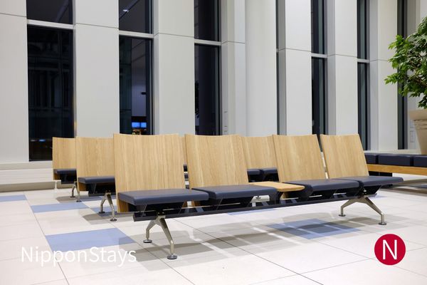 Airport seating inside the New Chitose terminal