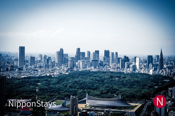 Los rascacielos de Shinjuku vistos por encima del parque Yoyogi