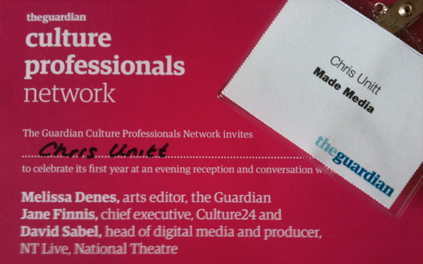 culture professionals network invitation Guardian Cultural Professionals Network invitation
