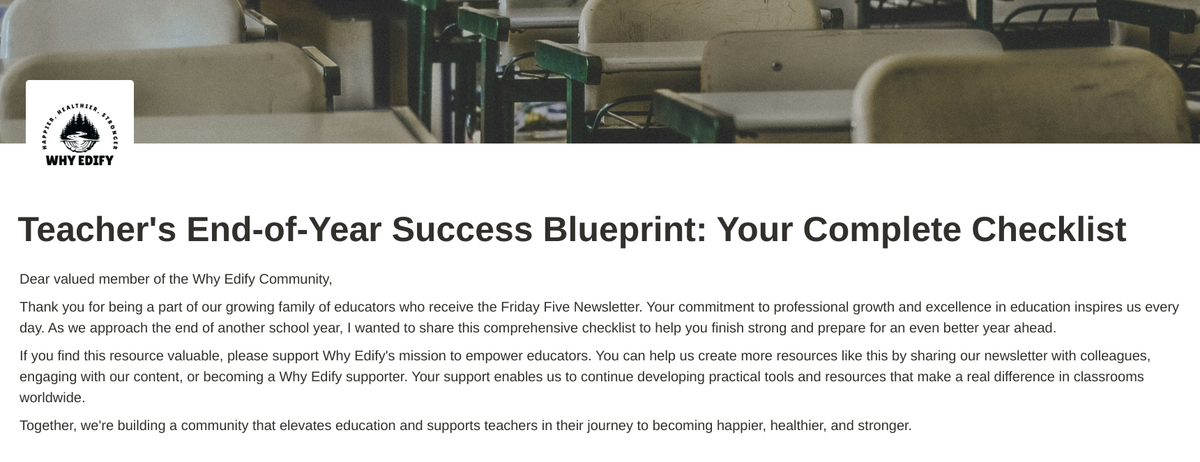 Transform Your End-of-Year Experience: Free Teacher's Success Blueprint