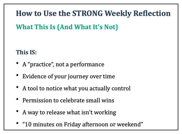 The STRONG Teacher Weekly Reflection