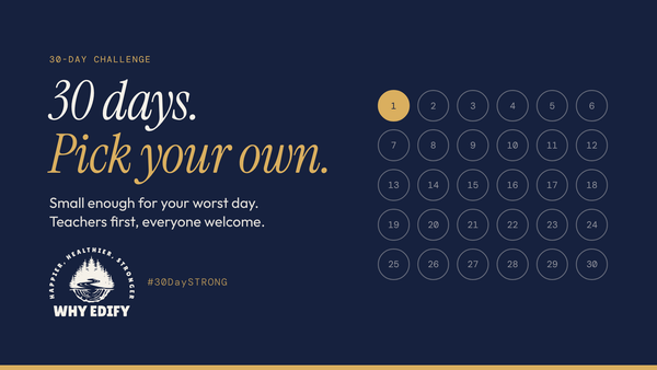 A 30-Day Challenge for Teachers: Pick Your Own (Everyone's Welcome)
