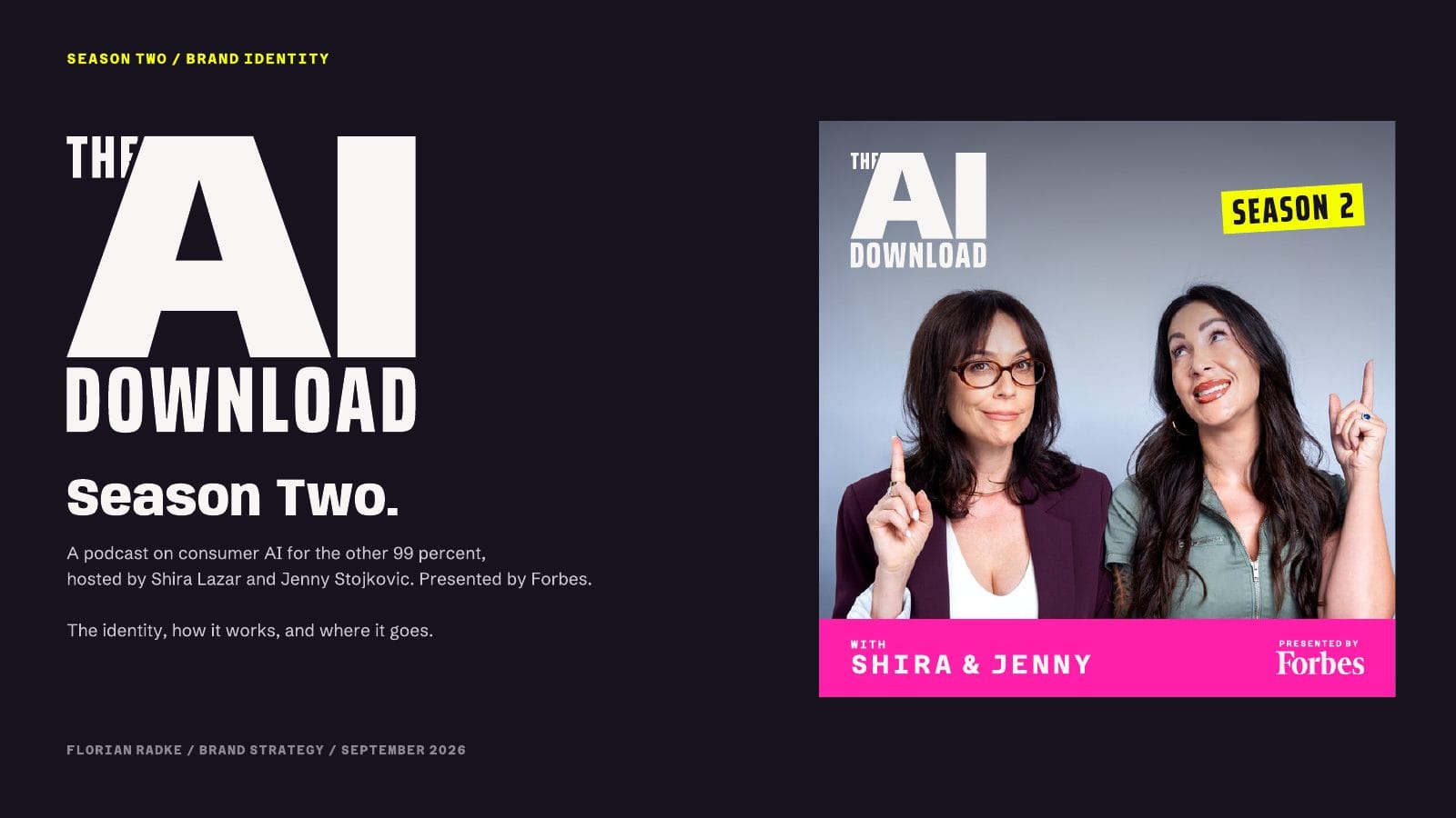 The AI Download Season Two brand book cover with the logo and the podcast cover art