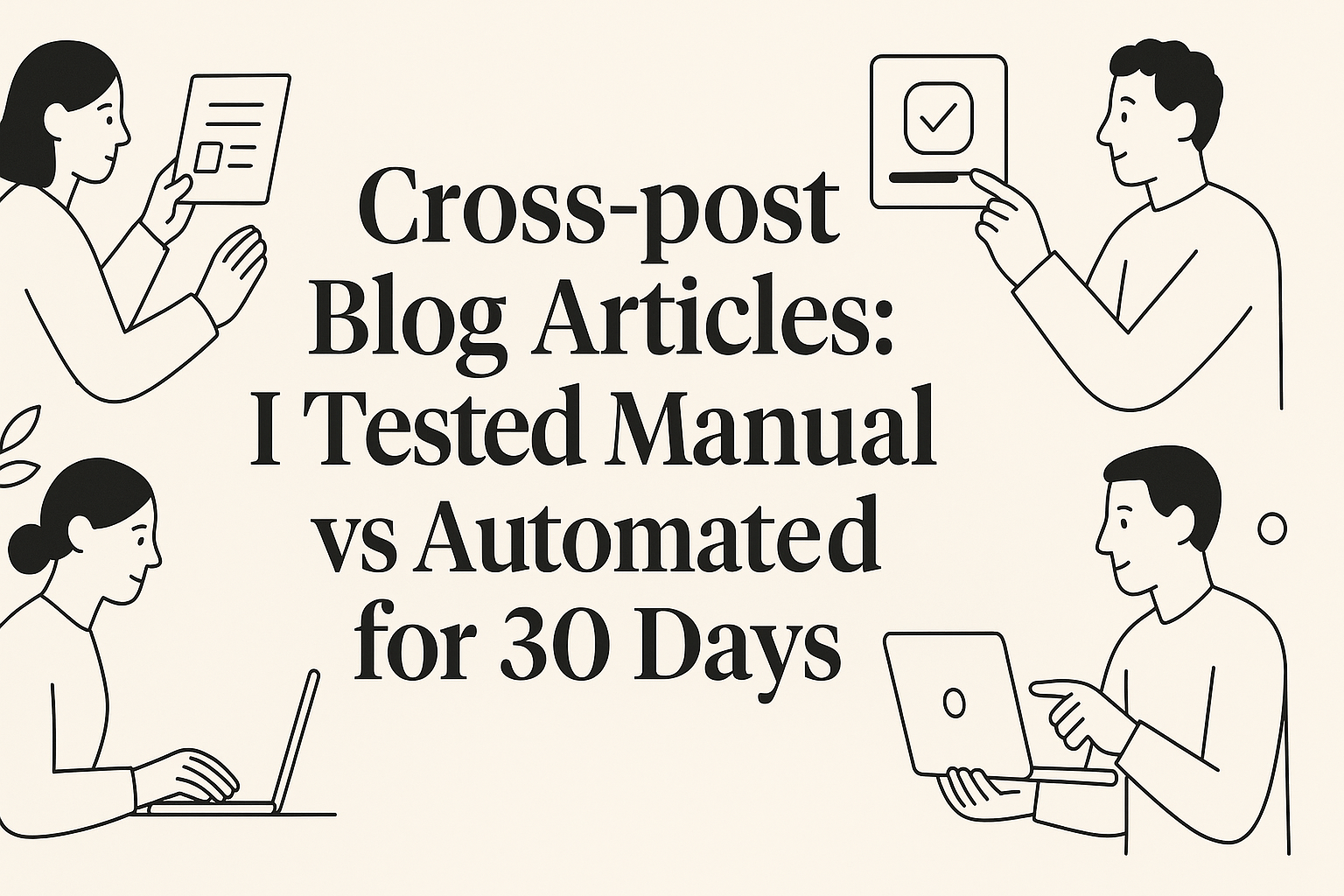 Cover illustration for Cross-post Blog Articles: I Tested Manual vs Automated for 30 Days