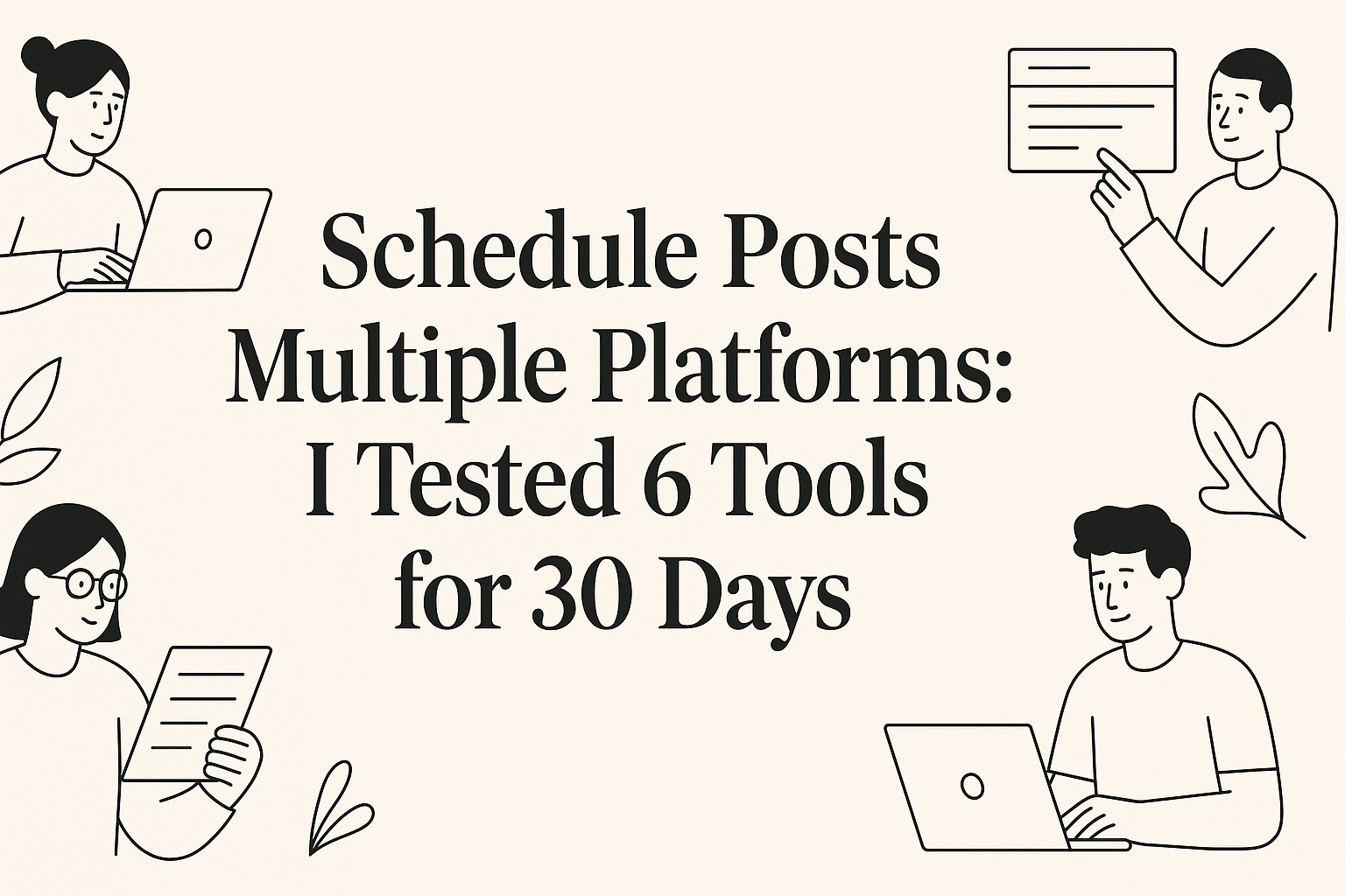 Cover illustration for Schedule Posts Multiple Platforms: I Tested 6 Tools for 30 Days