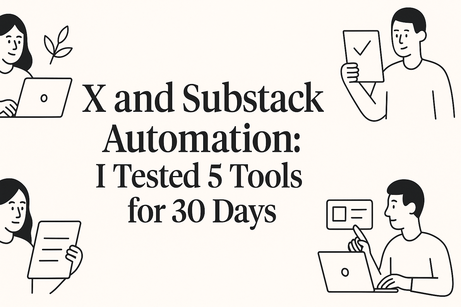 Cover illustration for X and Substack Automation: I Tested 5 Tools for 30 Days