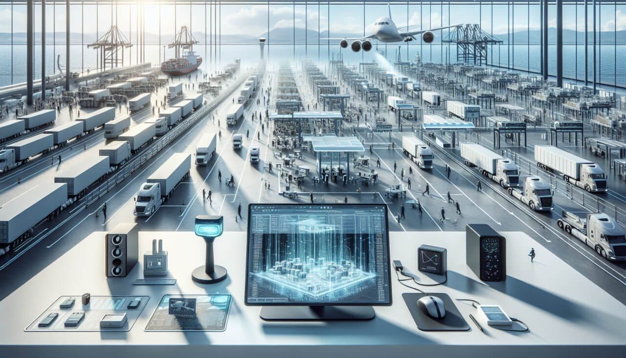 A variety of LiDAR sensors in a logistics facility, illustrating the flexibility needed for optimizing operations in different environments.