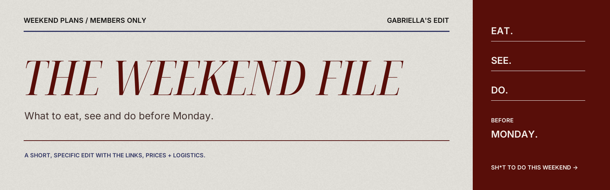 The Weekend File No. 02: Thursday in the Bay