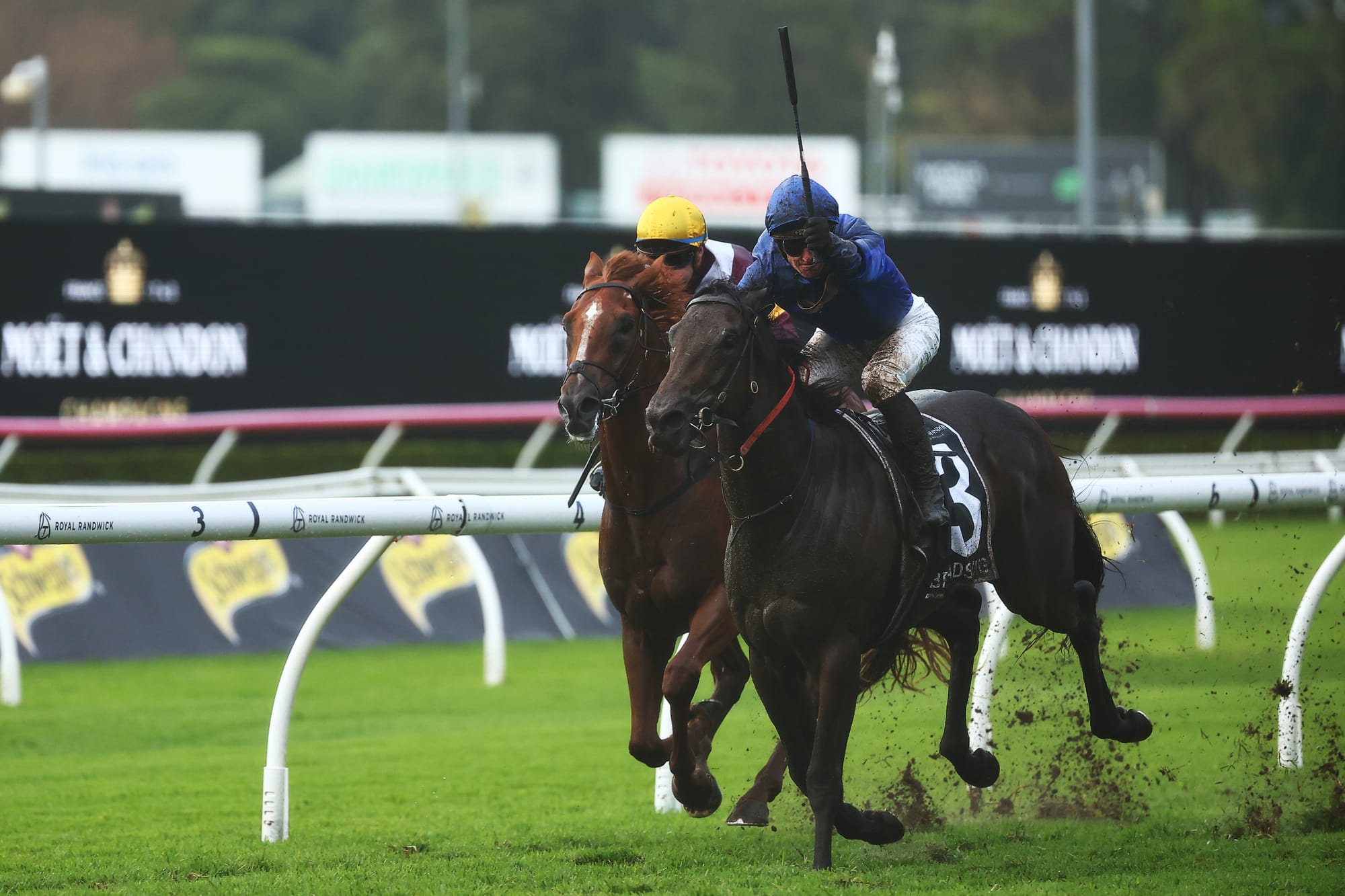 Broadsiding dominated his rivals in the Group 1 J.J. Atkins