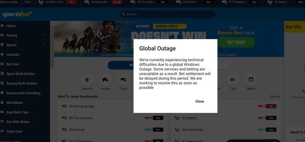 Global outage hits major wagering companies
