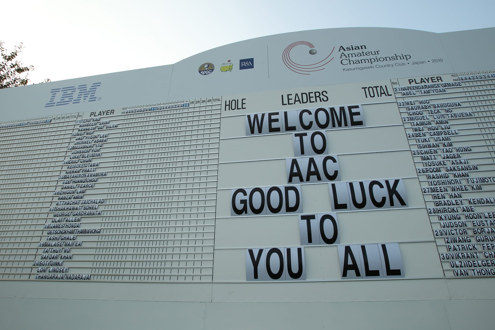 Competitors from 27 nations saw their names up in lights at Kasumigaseki Country Club.