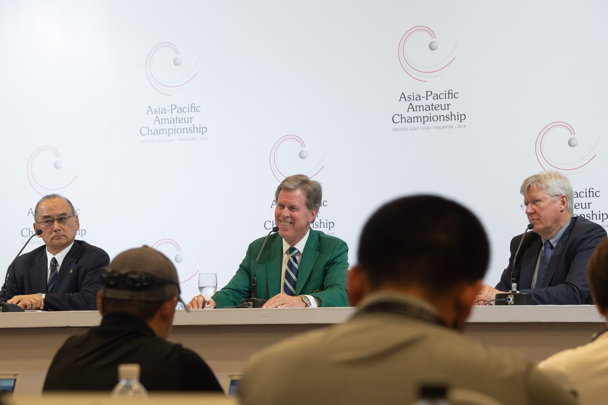 Kei Muratsu, Fred Ridley and Martin Slumbers held a pre-event press conference.