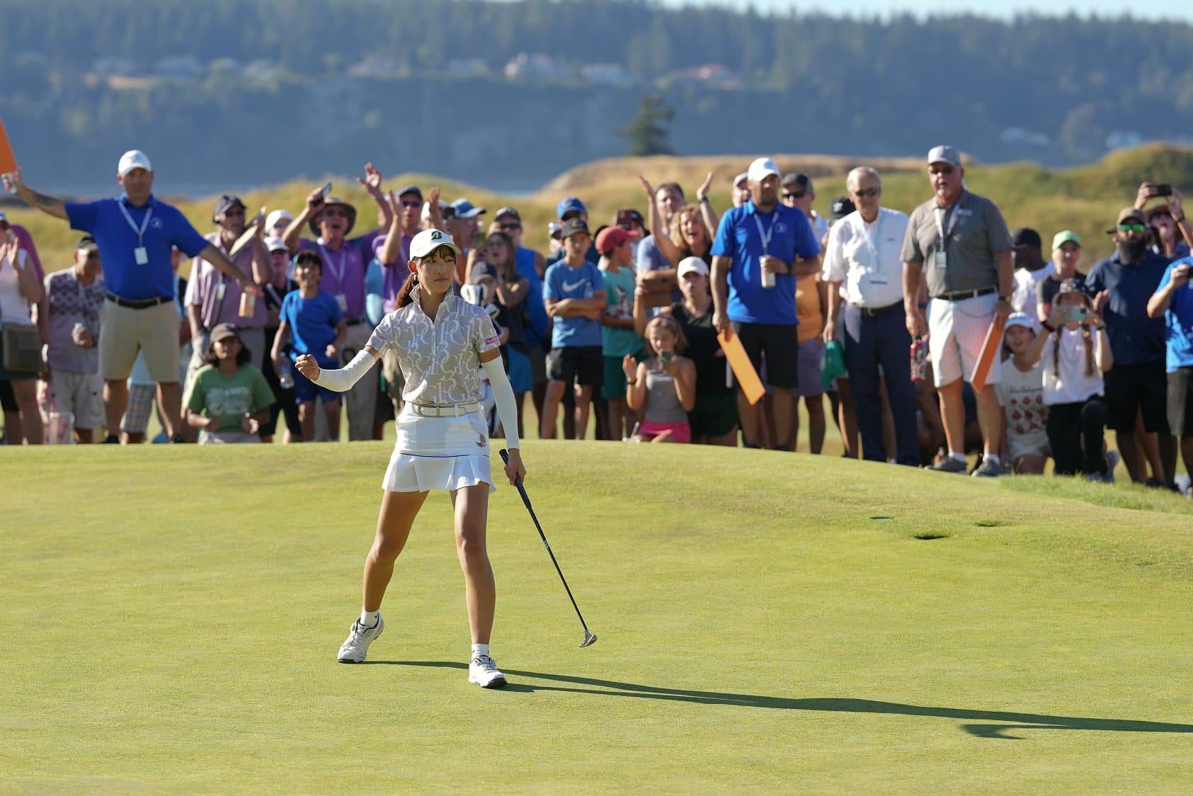 Saki Baba celebrates after completing her emphatic 11&9 final victory. Picture by Darren Carroll/USGA.