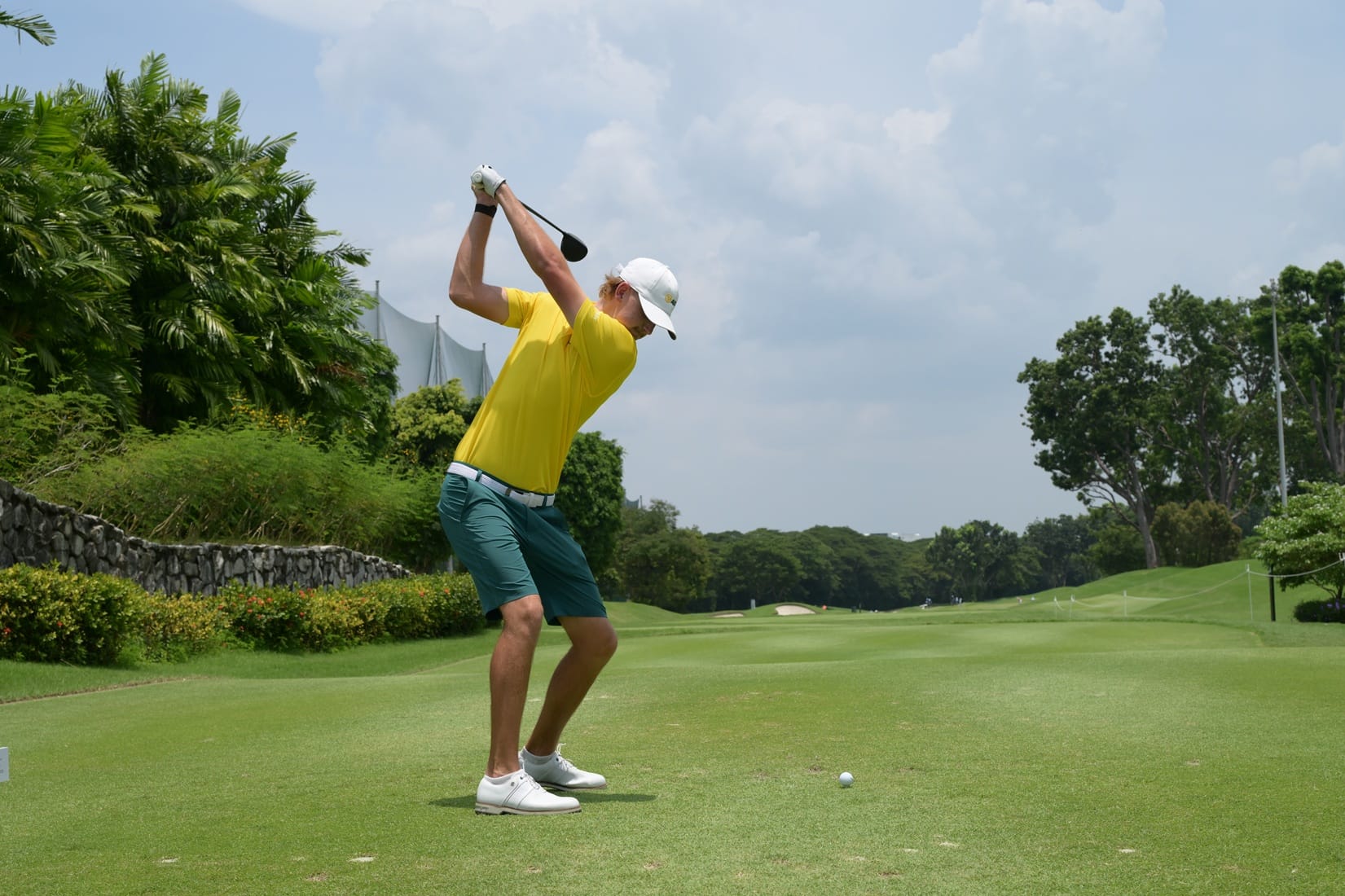 Harry Takis teeing-off during the Eisenhower Trophy in Singapore a fortnight ago. This week he's among the favourites for the Asia-Pacific Amateur Championship title in Dubai.