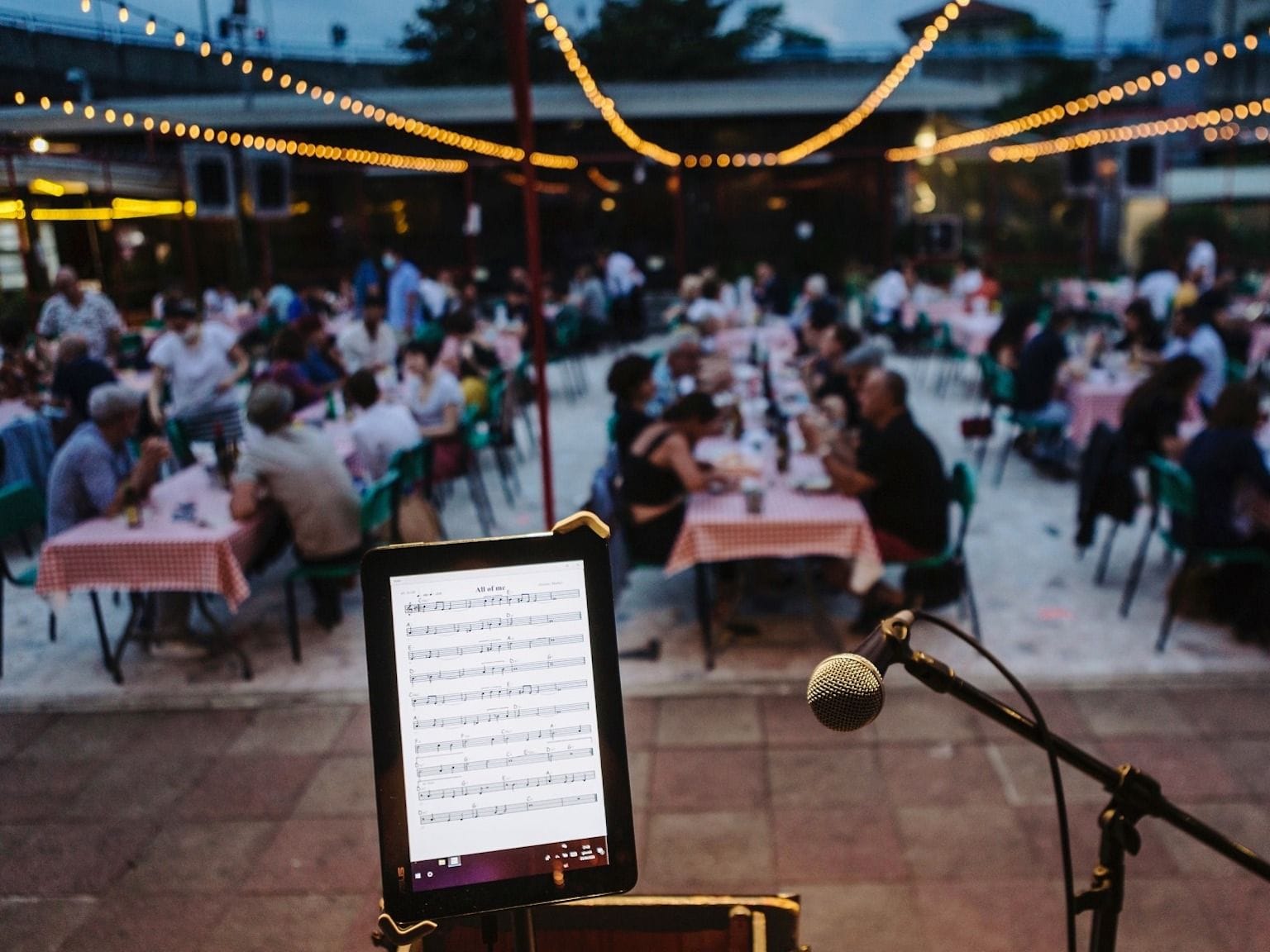 Serata musicale al ristorante, concerto, jam session.
