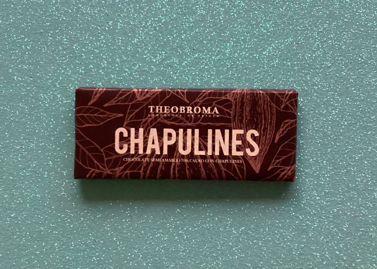 Chocolate 70% con chapulines - Casa de Robertina y Enriqueta