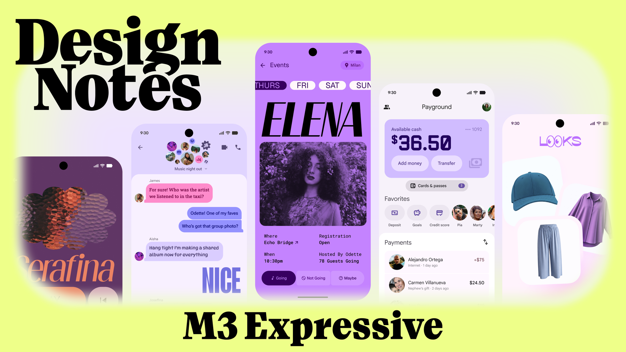 Design Notes M3 Expressive wide asset