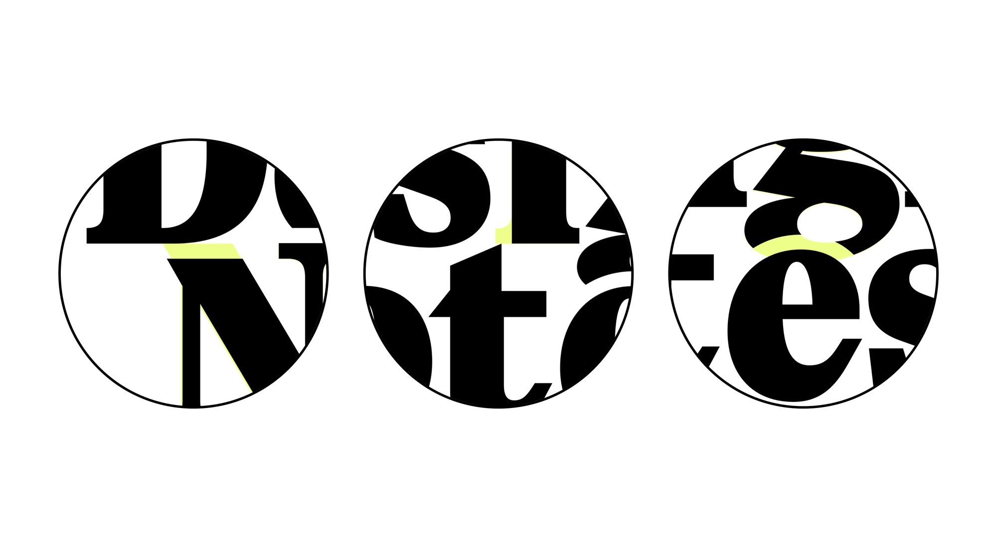 closeup detail shots of how the letters in the logo have been trimmed to avoid overlapping