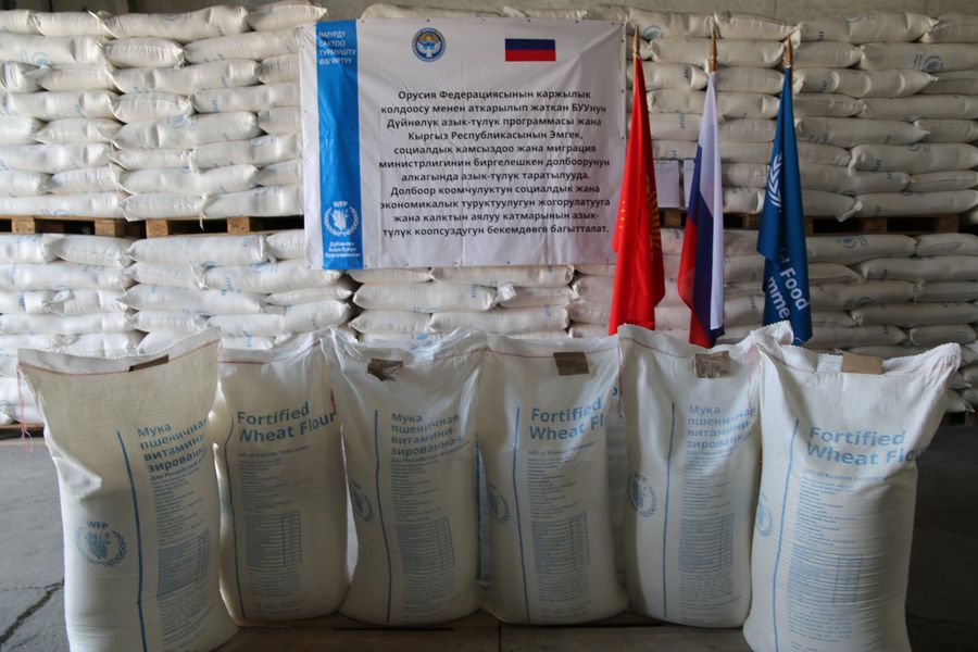Россия передала Кыргызстану 1.4 тысячи тонн продовольствия для уязвимых семей