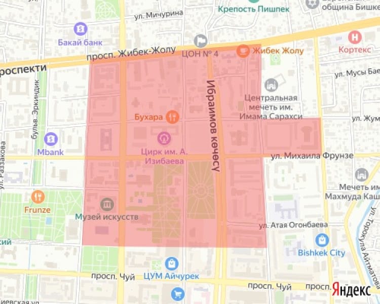 Район отключения. Фото: мэрия Бишкека.