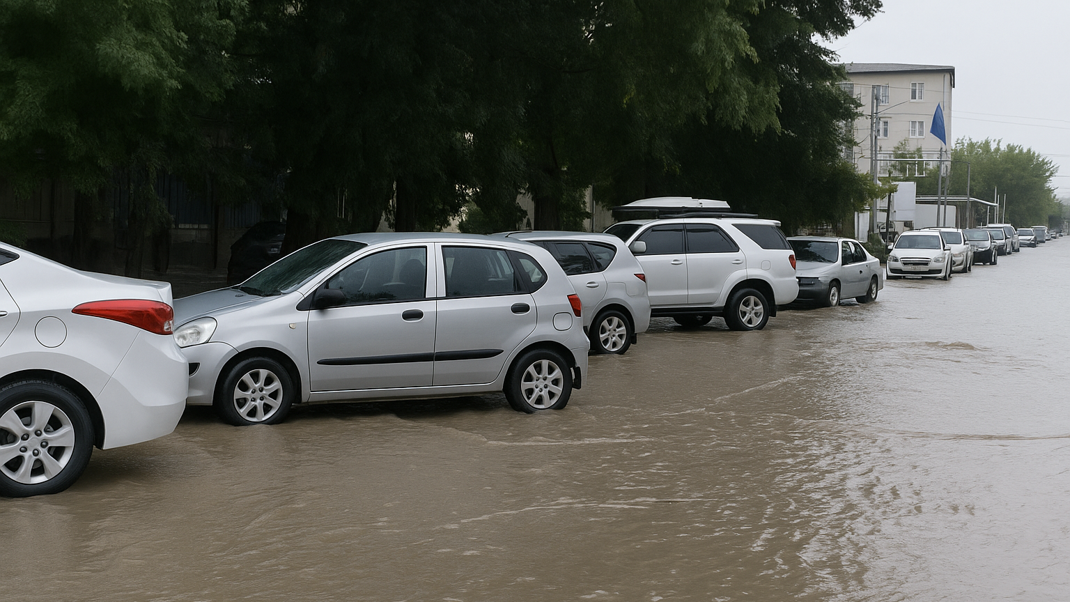 В Оше из-за сильных дождей затоплены улицы и здания, эвакуированы жители (видео)