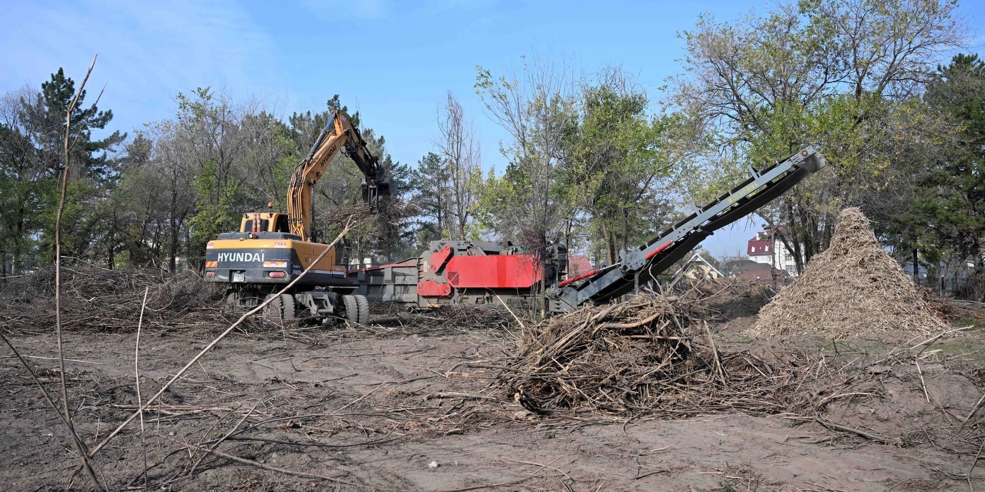 Ремонтные работы в ботаническом саду. Фото: пресс-служба кабмина.