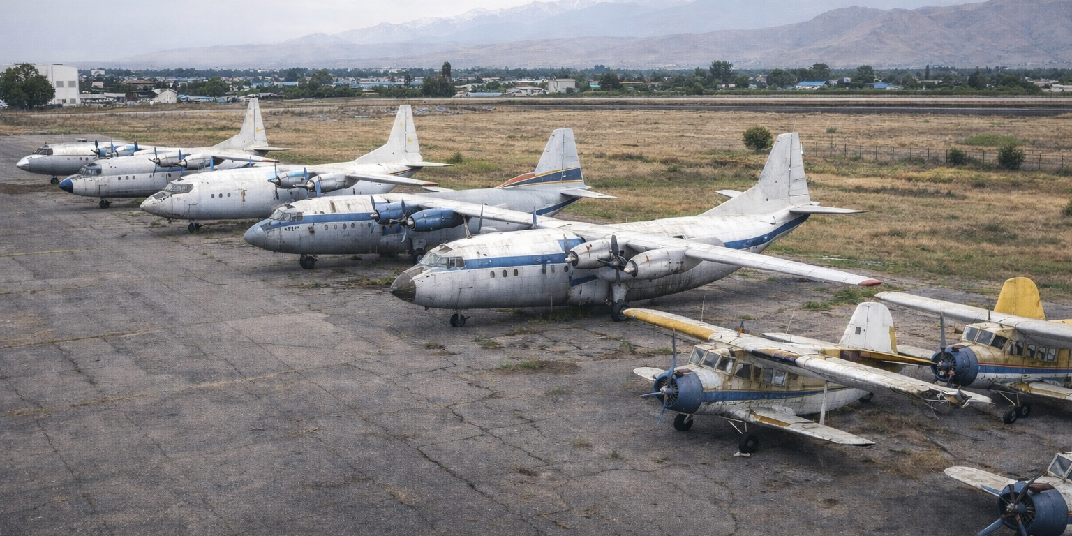 Аэропорт «Ош» выставил на аукцион восемь списанных самолетов