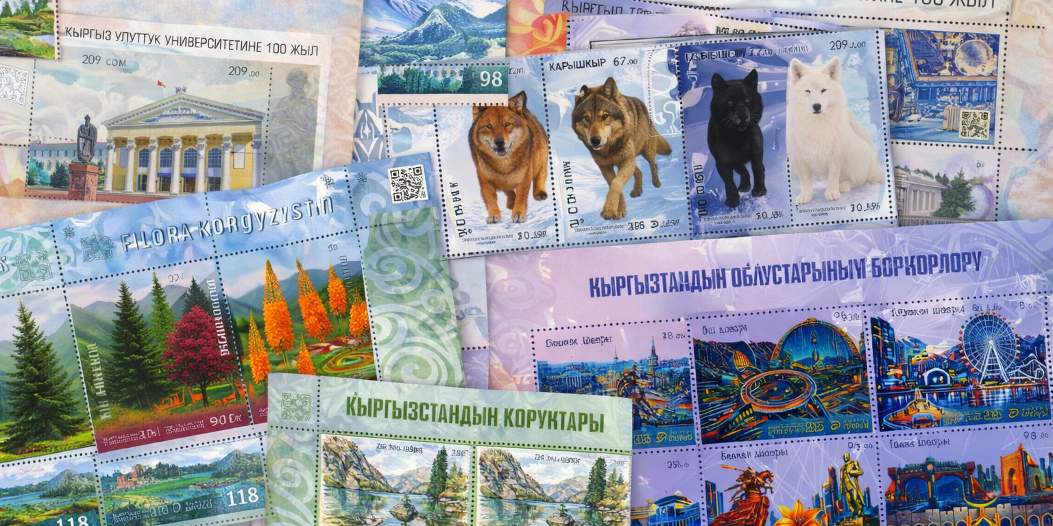 Флора, фауна и города: как выглядят новые марки «Кыргыз почтасы»?