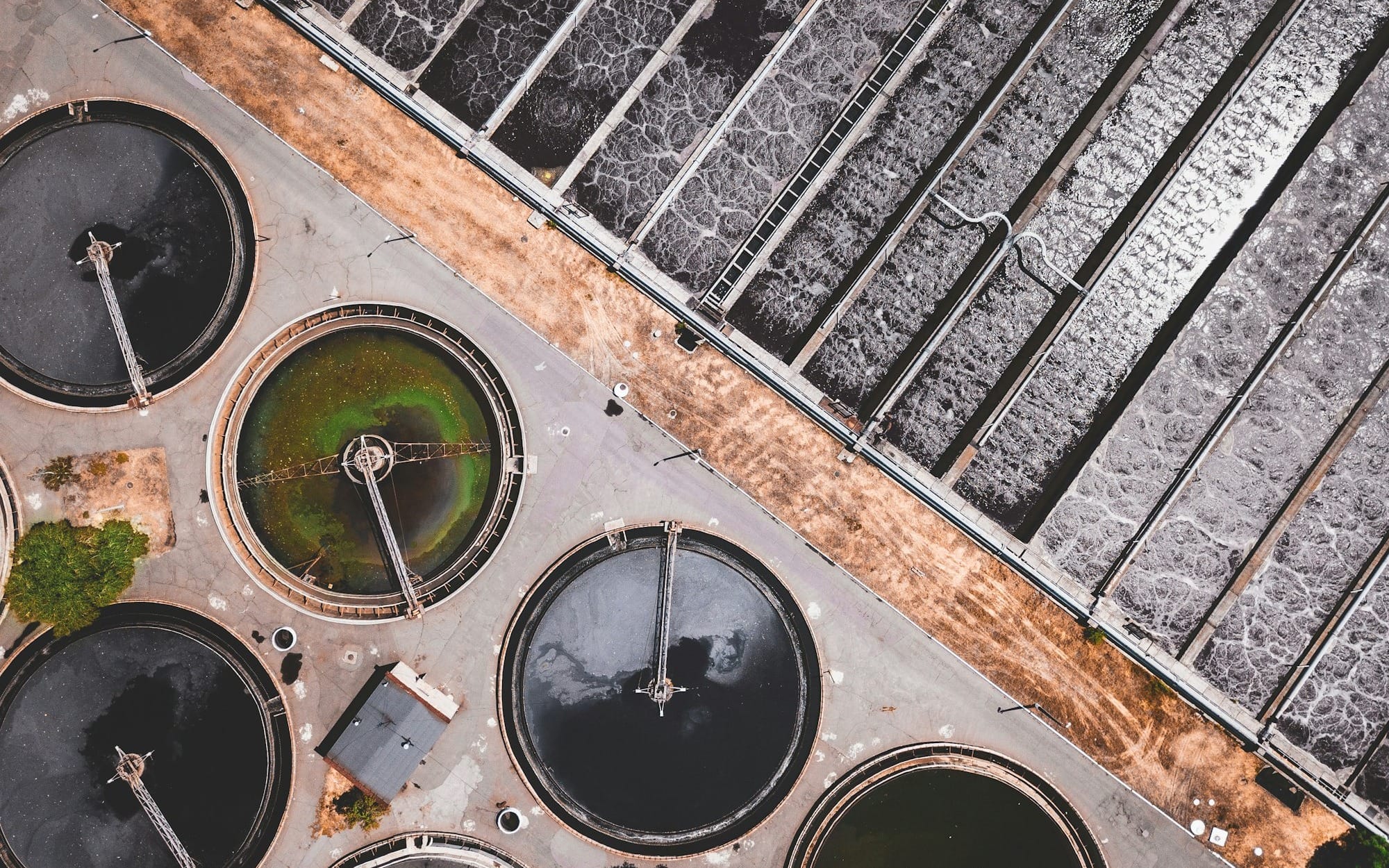 top view of concrete structures