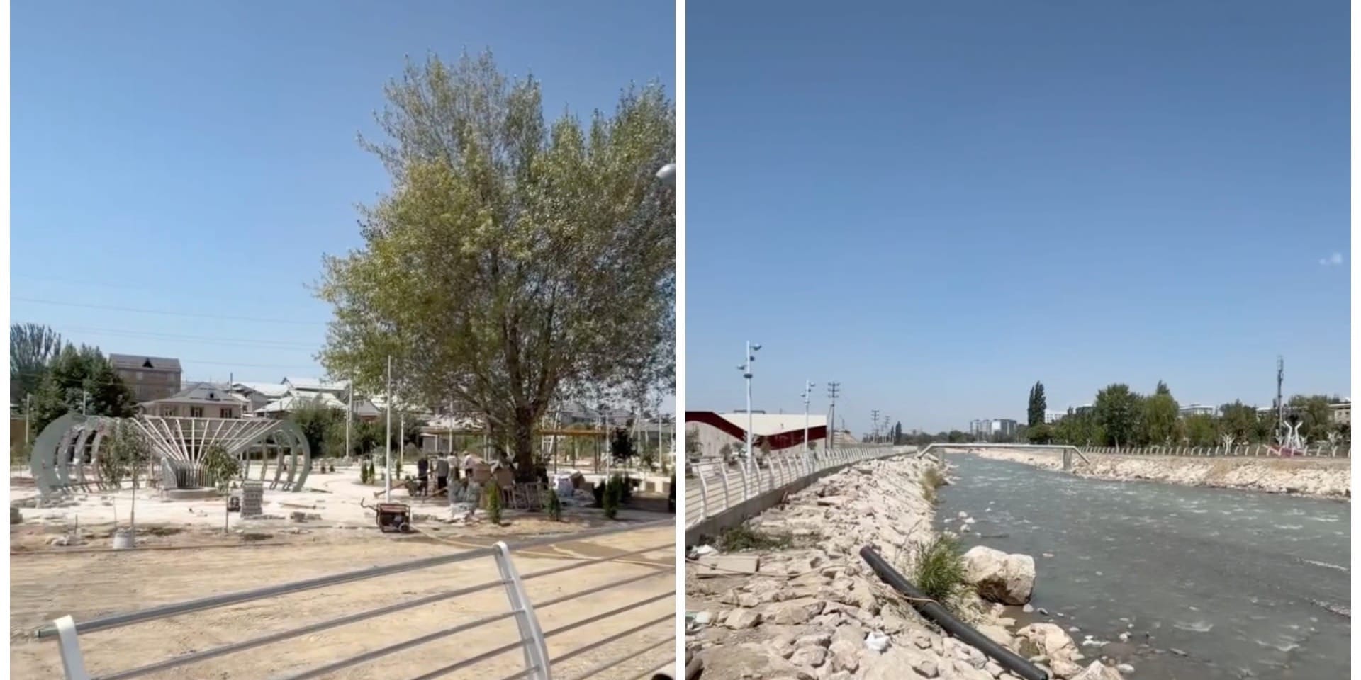 Новый парк на берегу Ак-Бууры в Оше готовят к открытию