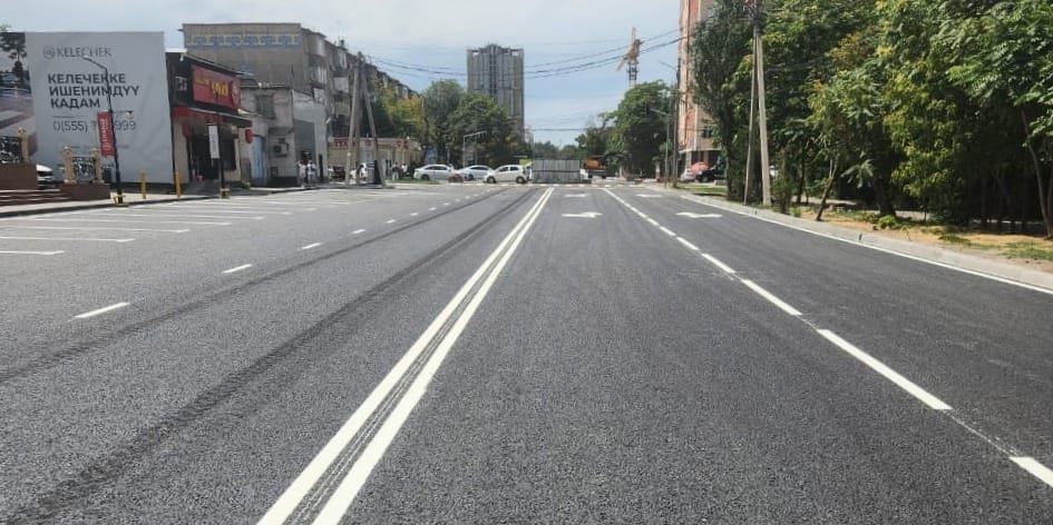 В Бишкеке открыли для движения участок улицы Фрунзе от Суюмбаева до Ибраимова