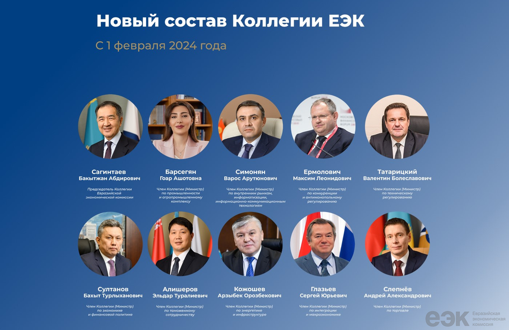 Новый состав Коллегии ЕЭК приступил к работе — список министров изображение публикации