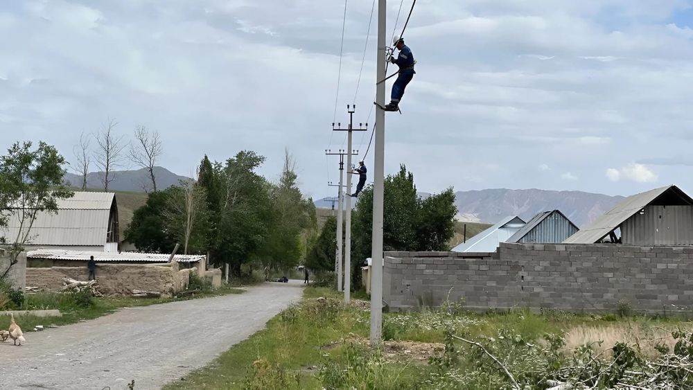 В селе Тогуз-Тороуского района заменят 100 старых деревянных опор ЛЭП на новые изображение публикации