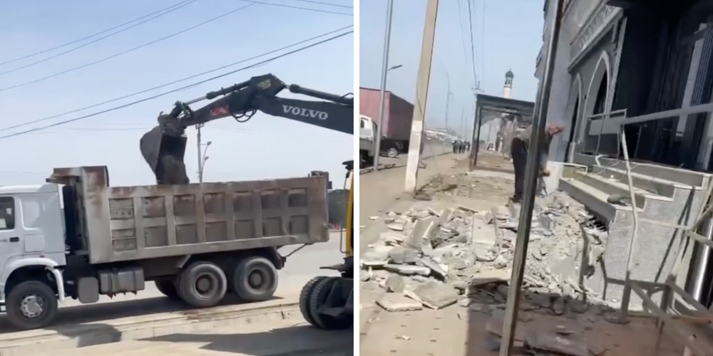 На подъезде к пункту «Достук» продолжается снос незаконных строений изображение публикации