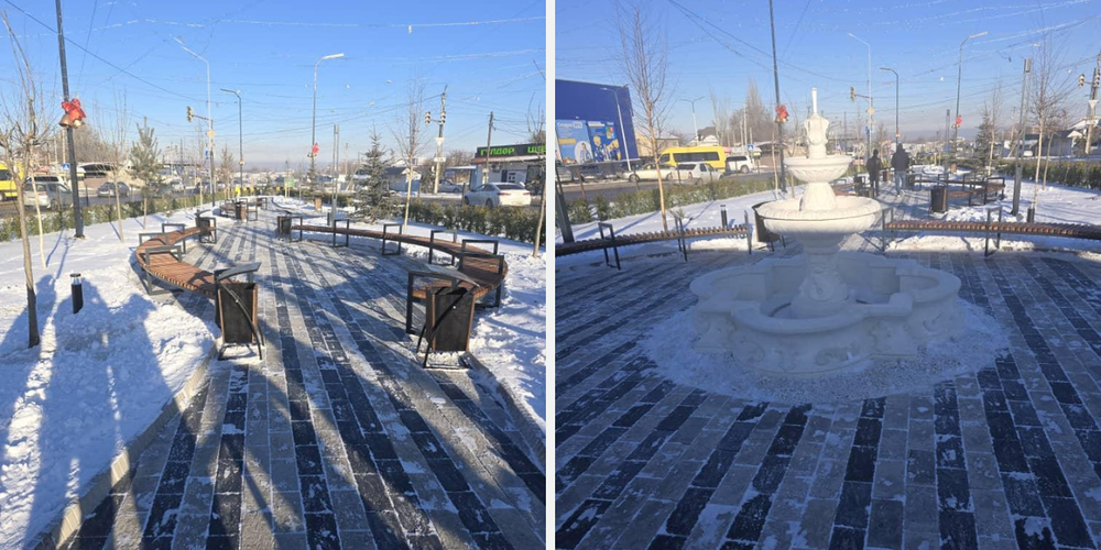 В Бишкеке на месте стихийной парковки построили новый сквер изображение публикации