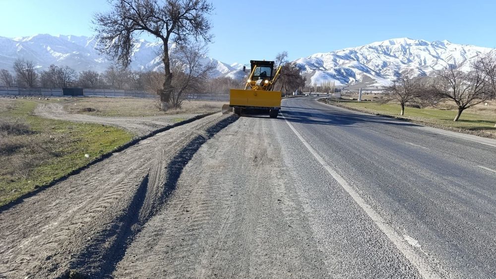 На трассе Бишкек – Ош ведутся дорожные работы изображение публикации