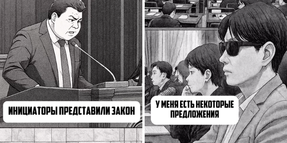 «Слепая власть»: Дастан Бекешев выпустил мангу о тратах ЖК, старых учебниках и законе о выборах изображение публикации