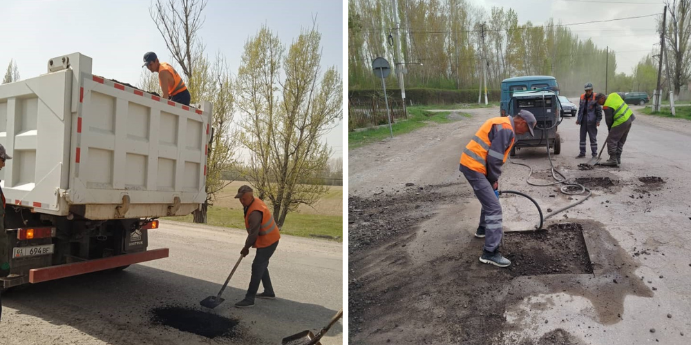 На трассе Бишкек–Ош Минтранс заделал 626 м² дорожных выбоин изображение публикации