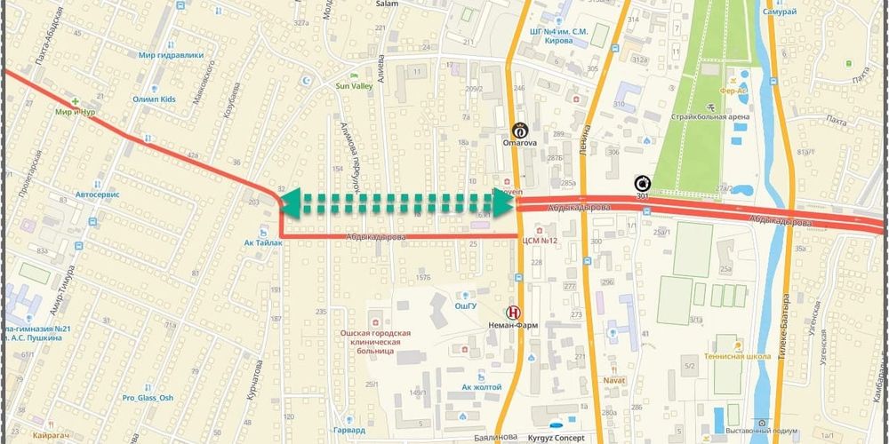 В Оше улицу Абдыкадырова продлят до улицы Амир-Тимура для разгрузки транспортных потоков изображение публикации