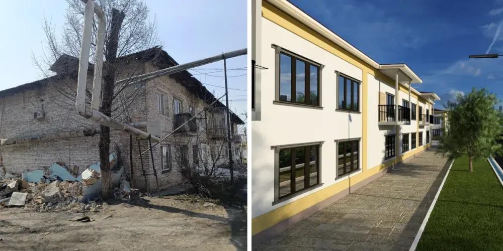 Мэрия Оша планирует обновить фасады домов в микрорайоне Черемушки – эскизы изображение публикации