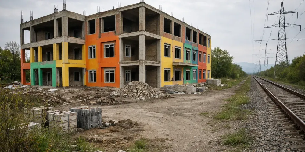 В Шамалды-Сае приостановили стройку детсада у железной дороги изображение публикации