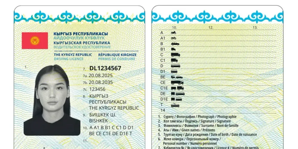 Как будут выглядеть новые водительские удостоверения в Кыргызстане – обзор изображение публикации